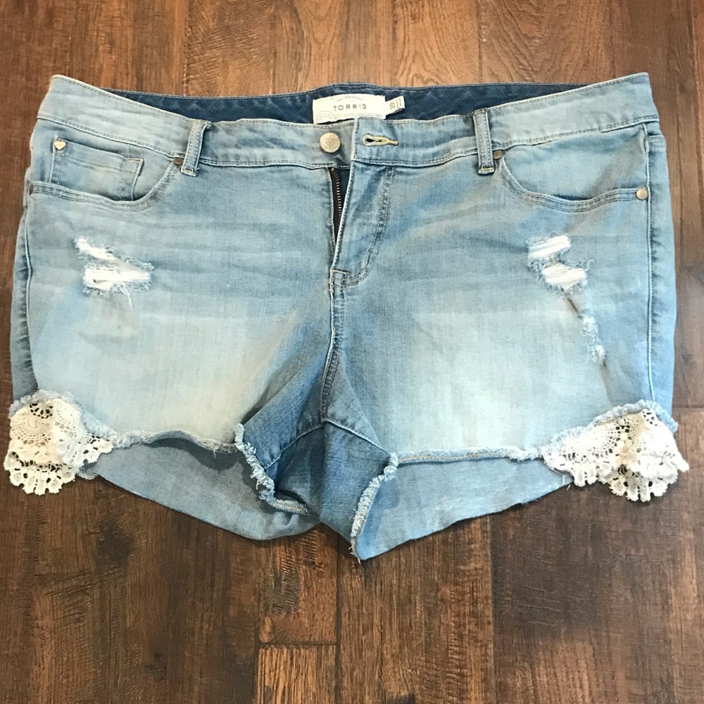 Torrid Plus size Shorts with lace detail